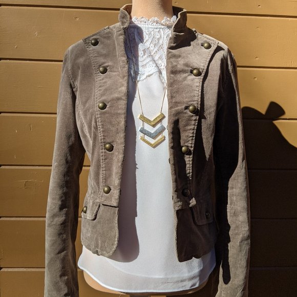 H&M Corduroy Military Steampunk inspired Jacket - Picture 10 of 11